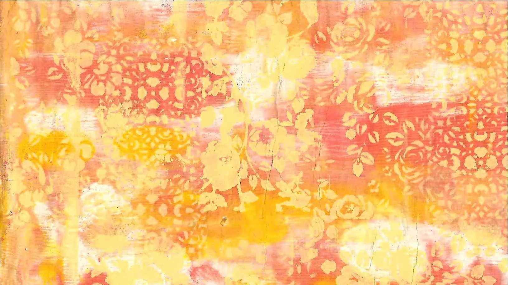 Print made using gelli plate, paint, and stencils